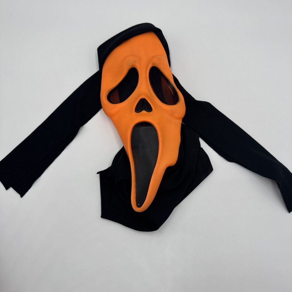 Vintage Easter unlimited scream Ghostface mask fluorescent orange